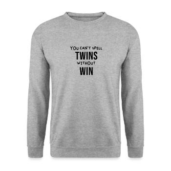 Gemini Twins Brother Sister Spruch - Unisex Sweatshirt - salt & pepper - Front - Alina (178cm) & Michal (187cm)