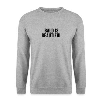 Lustiges Glatze keine Haare Sprüche Fun Geschenk - Unisex Pullover - Weißgrau meliert - Vorne - Alina (178cm) & Michal (187cm)