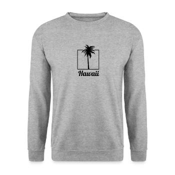 Hawaii Palm Tree Holiday Trip Souvenir - Sweat-shirt Unisexe - gris chiné - Devant - Alina (178cm) & Michal (187cm)