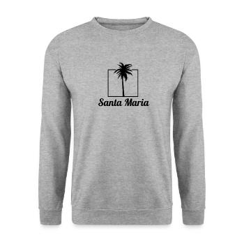 Santa Maria Palm Tree Holiday Trip Souvenir - Sweat-shirt Unisexe - gris chiné - Devant - Alina (178cm) & Michal (187cm)