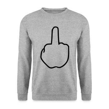 Émoji majeur croquis noir - Sweat-shirt Unisexe - gris chiné - Devant - Alina (178cm) & Michal (187cm)