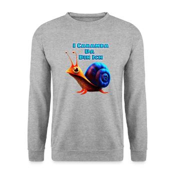 I Caramba da bin ich - Unisex Pullover - Weißgrau meliert - Vorne - Alina (178cm) & Michal (187cm)
