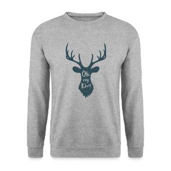 Oh my Deer - Sweat-shirt Unisexe - gris chiné - Devant - Alina (178cm) & Michal (187cm)