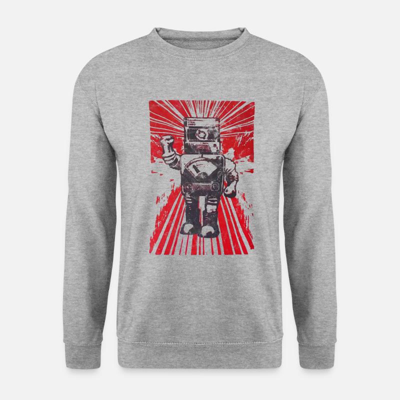 Roboter Revolution - Unisex Pullover - Weißgrau meliert