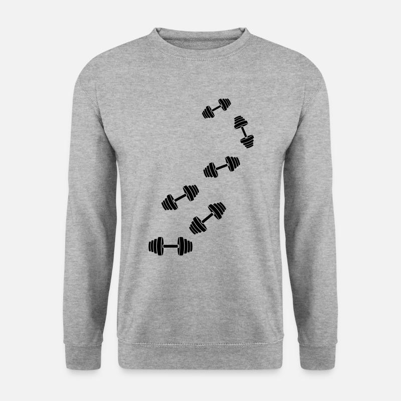 Hantel gewichte icon - Unisex Pullover - Weißgrau meliert