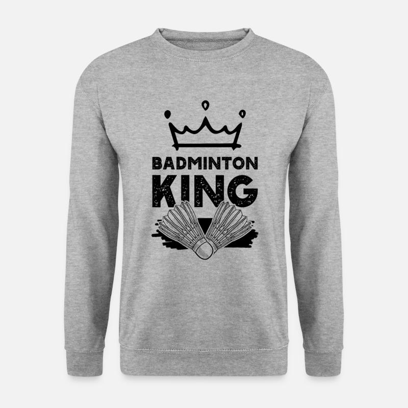 badminton könig - Unisex Pullover - Weißgrau meliert