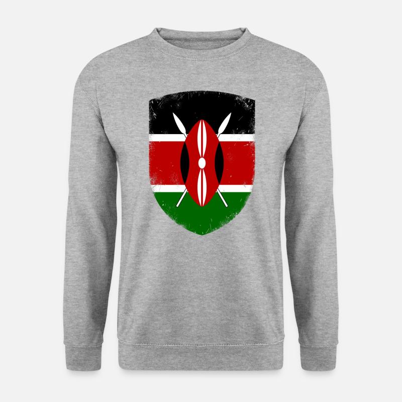 Kenia - Unisex Pullover - Weißgrau meliert