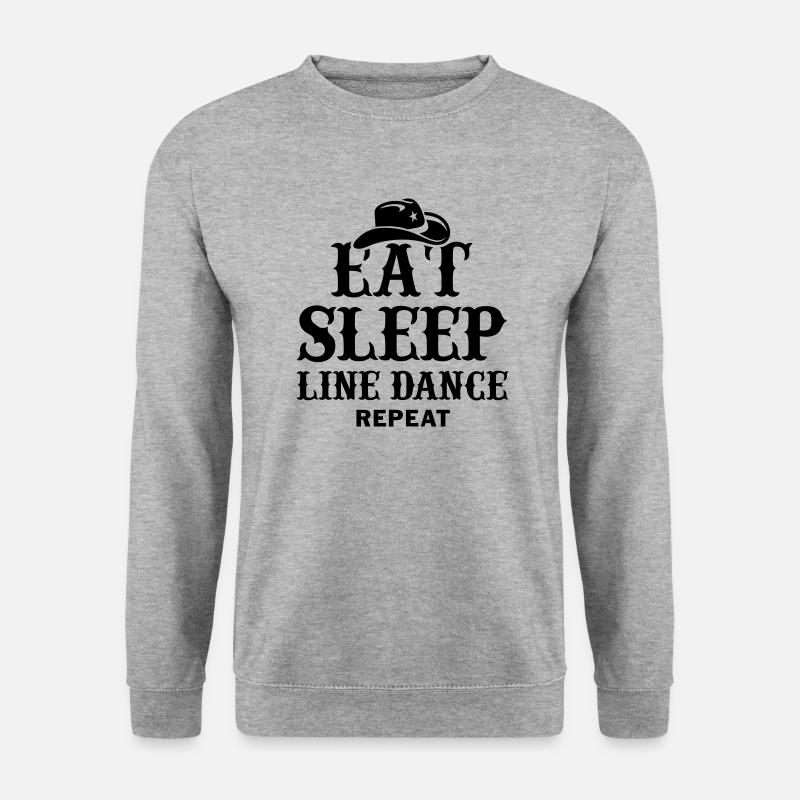 EAT, SLEEP, LINE DANCE, REPEAT - Unisex Pullover - Weißgrau meliert