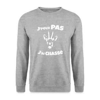 OBV – V.2 J’peux pas j’ai chasse #1 - Sweat-shirt Unisexe - gris chiné - Devant - Alina (178cm) & Michal (187cm)