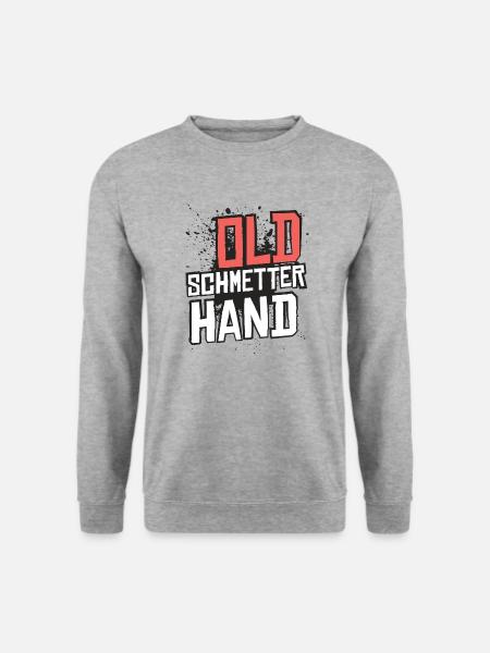 Old Schmetterhand Tischtennis Schmetter Hand - Unisex Pullover - Weißgrau meliert