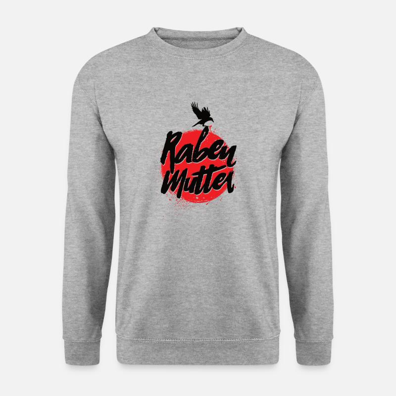 Rabenmutter Rabe Mutter - Unisex Pullover - Weißgrau meliert