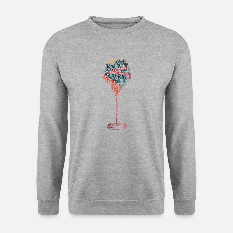 Wein Rebsorten - Unisex Pullover - Weißgrau meliert