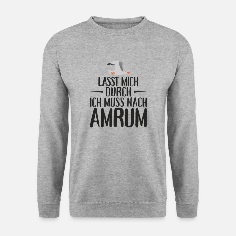 Lasst mich durch ich muss nach Amrum Möwe - Unisex Pullover - Weißgrau meliert