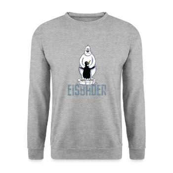 Eisbader Eisbär Pinguin Eisbaden Sauna Spa Eis - Unisex Pullover - Weißgrau meliert - Vorne - Alina (178cm) & Michal (187cm)
