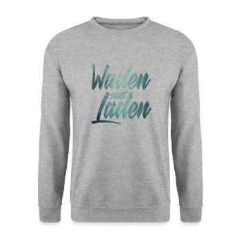 Waden statt Laden Fahrrad E-Bike Radtrikot - Unisex Pullover - Weißgrau meliert - Vorne - Alina (178cm) & Michal (187cm)