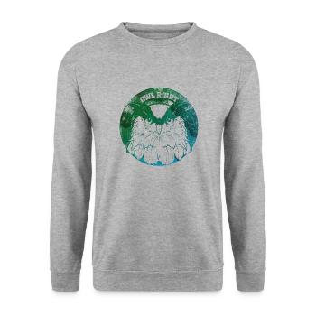 Owl Right Alright Owl pun - Unisex Sweatshirt - salt & pepper - Front - Alina (178cm) & Michal (187cm)