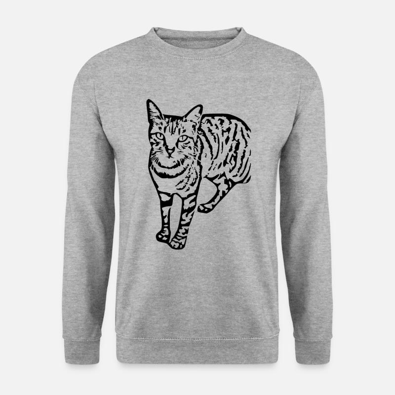 chat noir chat chaton doux cadeau de Noël - Sweat-shirt Unisexe - gris chiné