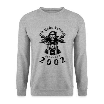 22ème anniversaire Je tourne à plein régime depuis 12/2002 - Sweat-shirt Unisexe - gris chiné - Devant - Alina (178cm) & Michal (187cm)