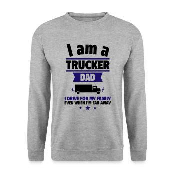 Papa camionneur que je conduis pour ma famille, fête des pères - Sweat-shirt Unisexe - gris chiné - Devant - Alina (178cm) & Michal (187cm)