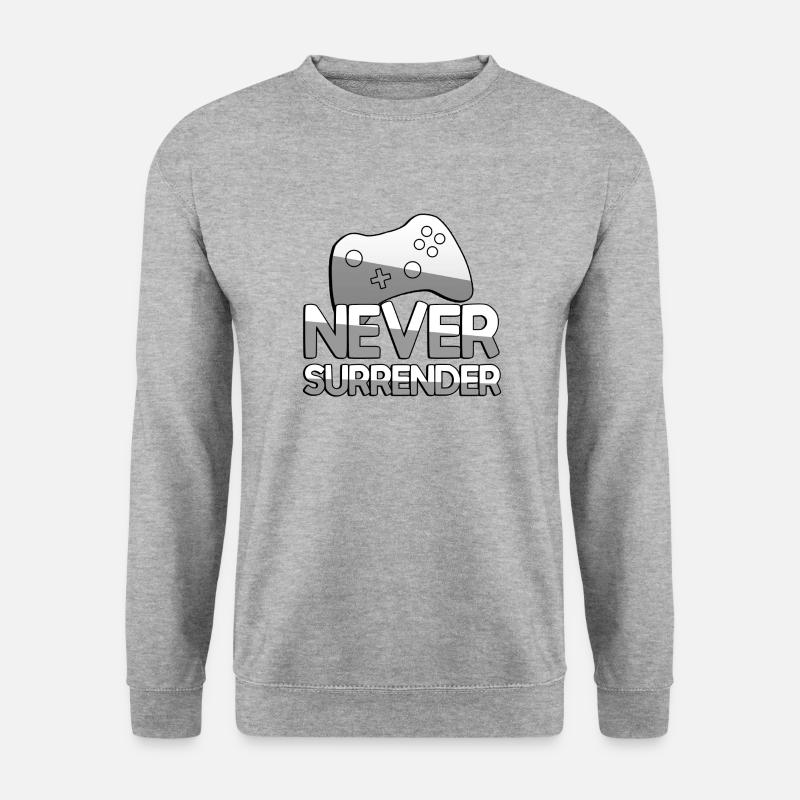 NEVER SURRENDER + Controller - Gaming - Unisex Sweatshirt - salt & pepper