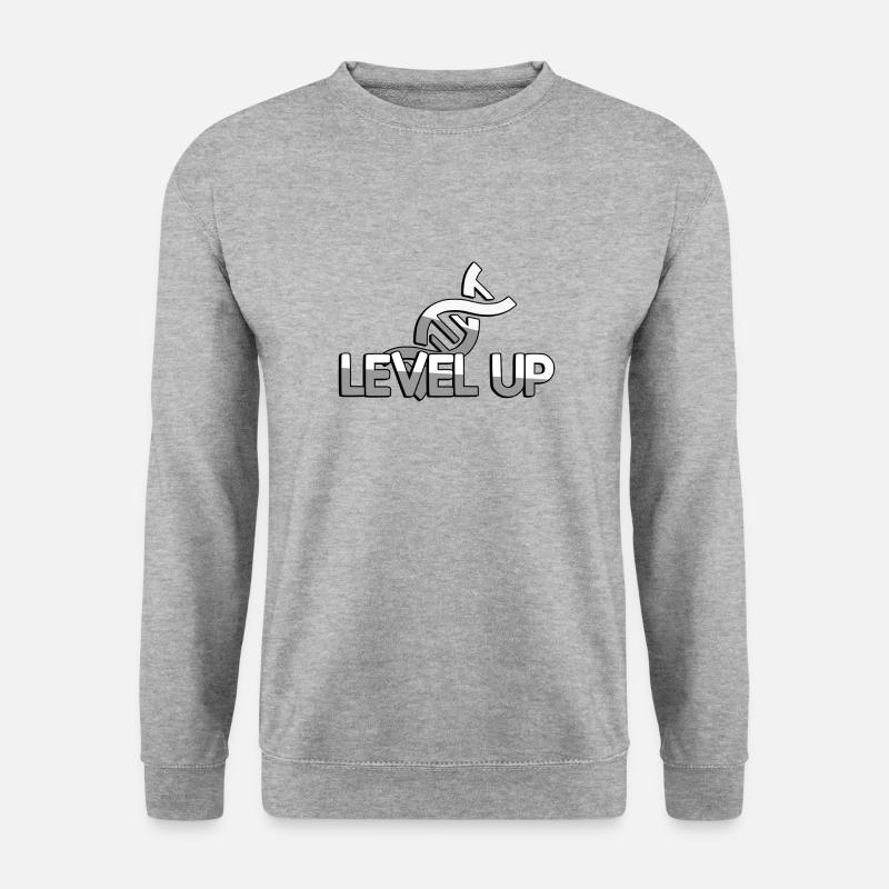 LEVEL UP + DNA - Gaming - Unisex Pullover - Weißgrau meliert