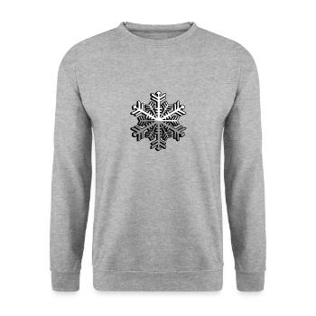 Schneeflocke - Illustration - Unisex Pullover - Weißgrau meliert - Vorne - Alina (178cm) & Michal (187cm)