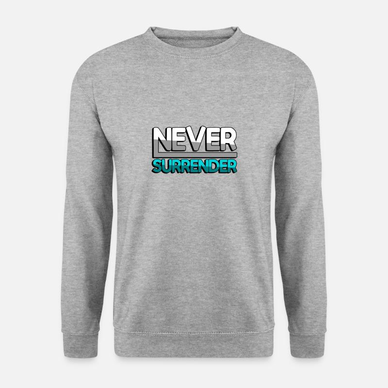 NEVER SURRENDER (Turquoise) - Gaming - Unisex Sweatshirt - salt & pepper