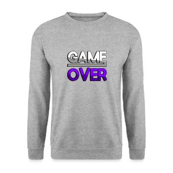 GAME OVER (Purple) - Gaming - Unisex Sweatshirt - salt & pepper - Front - Alina (178cm) & Michal (187cm)