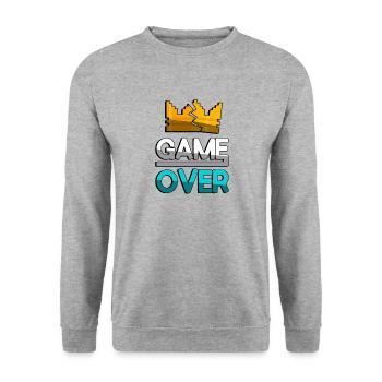 GAME OVER (Turquoise) + King Crown - Gaming - Unisex Sweatshirt - salt & pepper - Front - Alina (178cm) & Michal (187cm)