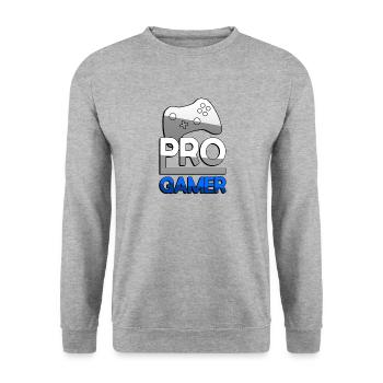 PRO GAMER (Bleu) + Contrôleur - Jeux - Sweat-shirt Unisexe - gris chiné - Devant - Alina (178cm) & Michal (187cm)