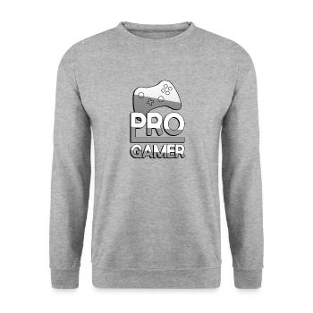 PRO GAMER (White) + Controller - Gaming - Unisex Sweatshirt - salt & pepper - Front - Alina (178cm) & Michal (187cm)