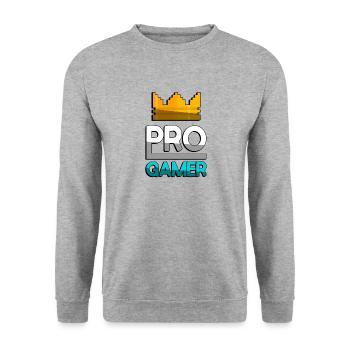 PRO GAMER (Turquoise) + King Crown - Gaming - Unisex Sweatshirt - salt & pepper - Front - Alina (178cm) & Michal (187cm)