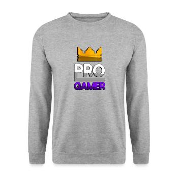 PRO GAMER (Purple) + King Crown - Gaming - Unisex Sweatshirt - salt & pepper - Front - Alina (178cm) & Michal (187cm)