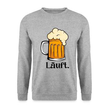 Runs Beer - Unisex Sweatshirt - salt & pepper - Front - Alina (178cm) & Michal (187cm)