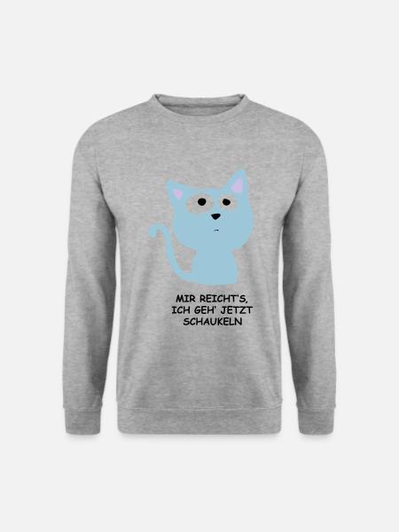 Süße Katze - Mir reichts, ich geh schaukeln - Unisex Pullover - Weißgrau meliert