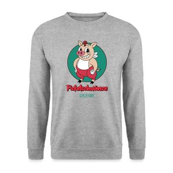 Südharz Merch - Fickelschwänze Günzerode - Unisex Pullover - Weißgrau meliert - Vorne - Alina (178cm) & Michal (187cm)