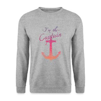 Captain Yacht Boat sailing Kapitän - Unisex Pullover - Weißgrau meliert - Vorne - Alina (178cm) & Michal (187cm)