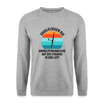 Segelflieger Segelfliegen Segelflugzeug Fliegen - Unisex Pullover - Weißgrau meliert - Vorne - Alina (178cm) & Michal (187cm)