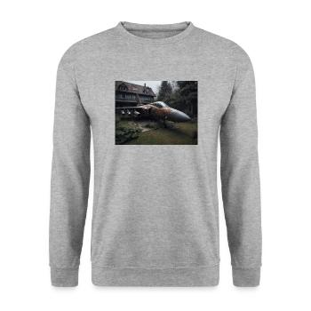 Der vergessene Krieger - Unisex Pullover - Weißgrau meliert - Vorne - Alina (178cm) & Michal (187cm)