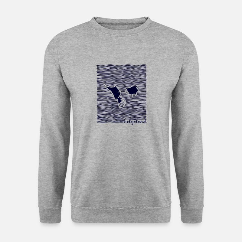 Helgoland, Schleswig-Holstein/Deutschland, Nordsee - Unisex Pullover - Weißgrau meliert
