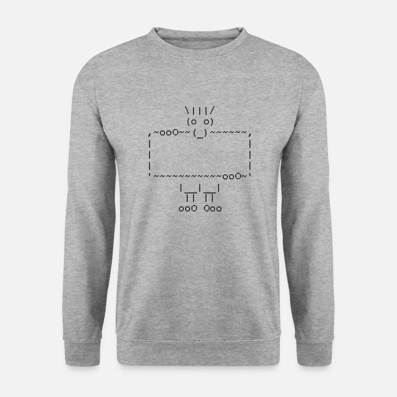 ascii art: troll + your text - Sweat-shirt Unisexe - gris chiné