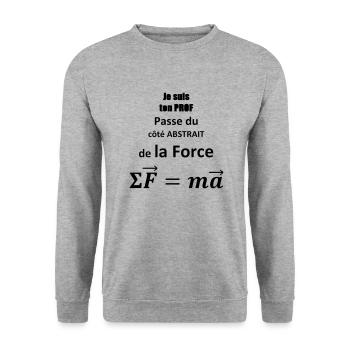 je-suis-ton-prof - Unisex Pullover - Weißgrau meliert - Vorne - Alina (178cm) & Michal (187cm)