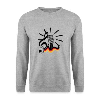clef et micro / clef 'n mic (3c) - Sweat-shirt Unisexe - gris chiné - Devant - Alina (178cm) & Michal (187cm)