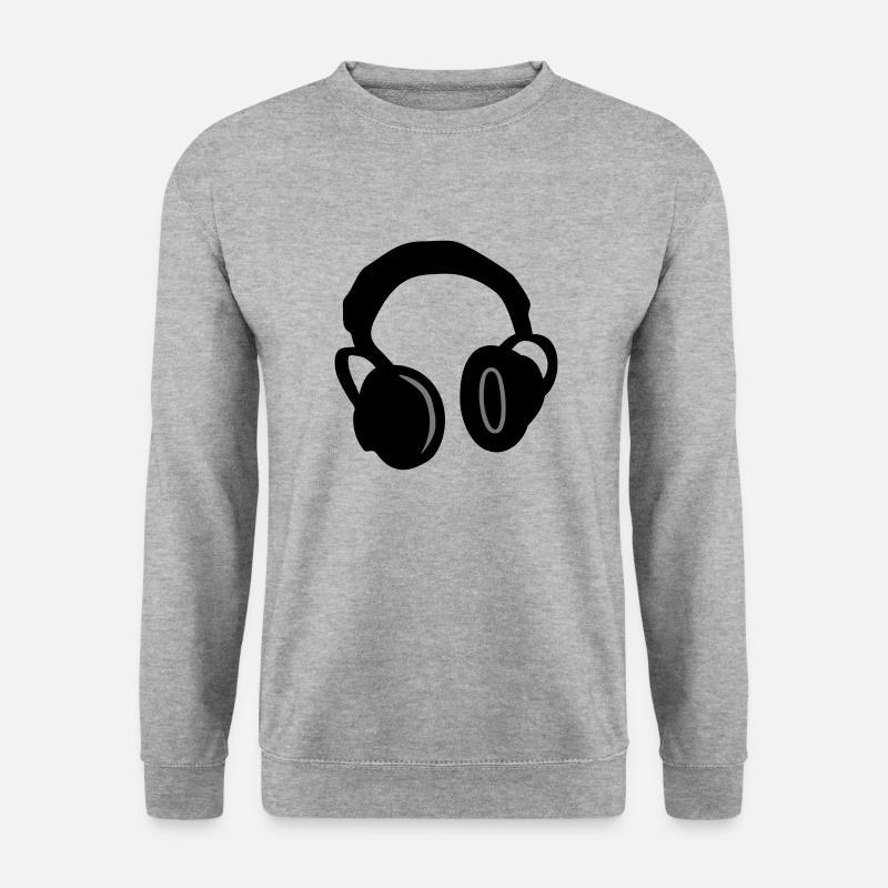 Kopfhörer - Headphones - Unisex Pullover - Weißgrau meliert