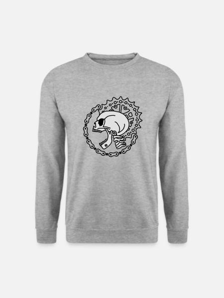 Skull Chain Punk-2c - Unisex Pullover - Weißgrau meliert