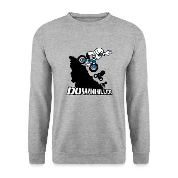 Downhiller - Unisex Pullover - Weißgrau meliert - Vorne - Alina (178cm) & Michal (187cm)