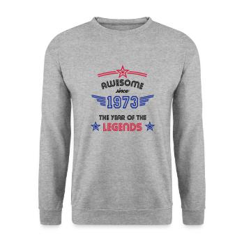 Awesome since 1973 Geburtstag 1973 - Unisex Pullover - Weißgrau meliert - Vorne - Alina (178cm) & Michal (187cm)