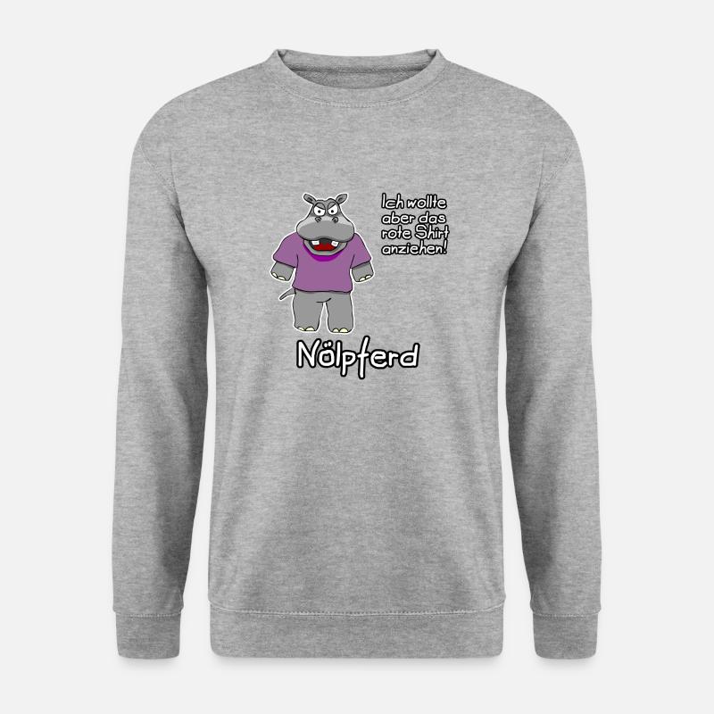 Nölpferd - Unisex Pullover - Weißgrau meliert