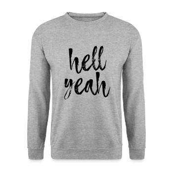Hell yeah - Unisex Sweatshirt - salt & pepper - Front - Alina (178cm) & Michal (187cm)