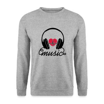 Music Heartbeat - Sweat-shirt Unisexe - gris chiné - Devant - Alina (178cm) & Michal (187cm)
